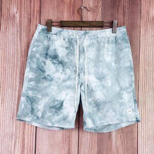 NWT Outerknown Mens Large Tie Dye Nomadic Volley Swim Trunks Shorts 7" Turquoise